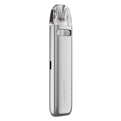 Uwell Caliburn G4 Mini Pod Kit in Light Silver – sleek pod vape kit with 1100mAh built-in battery, 2ml refillable pods, designed for both MTL and RDTL vaping.