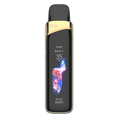 Uwell Caliburn G4 Pro Pod Kit in Desert Gold – advanced pod system with 1000mAh built-in battery, 2ml refillable pods, OLED display, and airflow control for MTL and RDTL vaping.