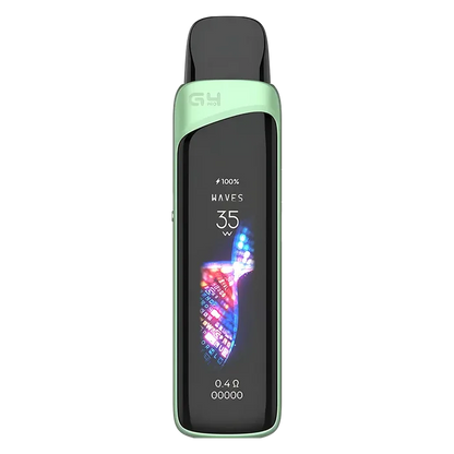 Uwell Caliburn G4 Pro Pod Kit in Light Green – advanced pod system with 1000mAh built-in battery, 2ml refillable pods, OLED display, and airflow control for MTL and RDTL vaping.