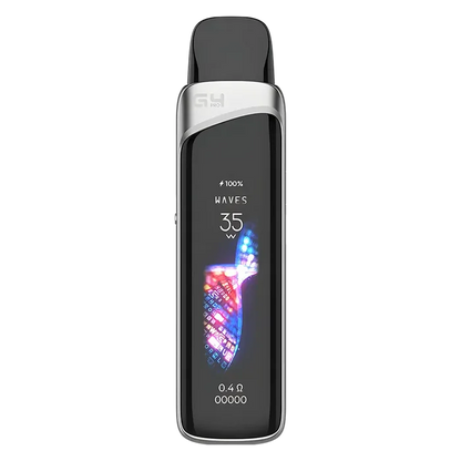Uwell Caliburn G4 Pro Pod Kit in Pearl Silver – advanced pod system with 1000mAh built-in battery, 2ml refillable pods, OLED display, and airflow control for MTL and RDTL vaping.