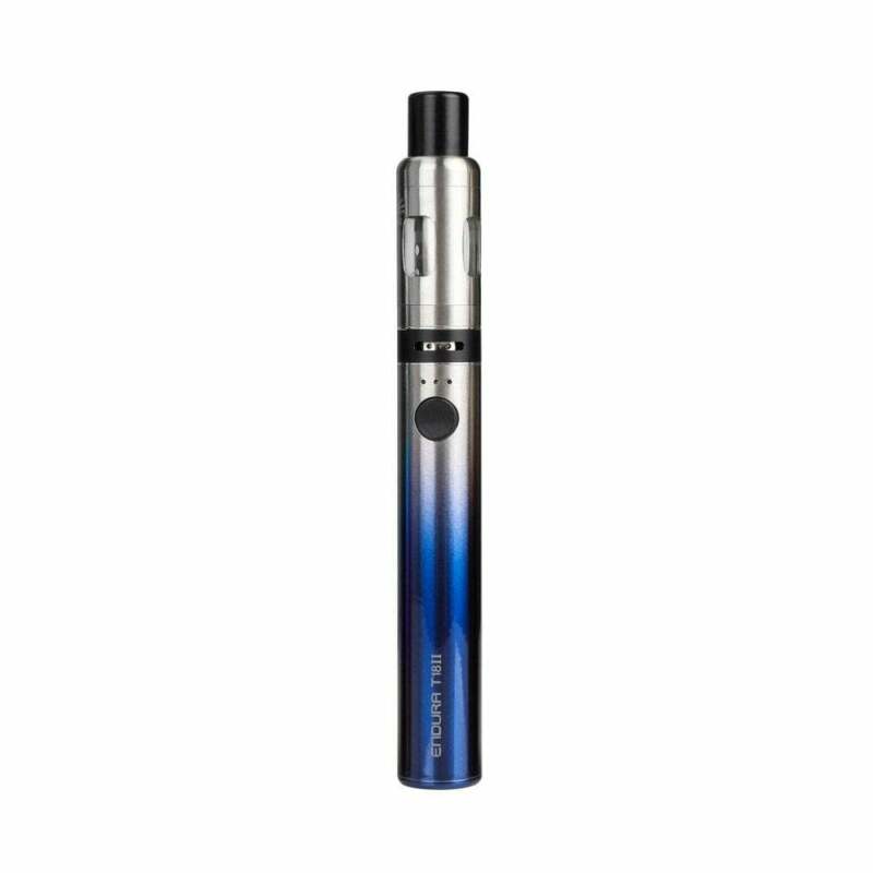 Innokin Endura T18 II starter kit in Blue, featuring a sleek design, built-in battery, and Prism tank for smooth mouth-to-lung vaping.