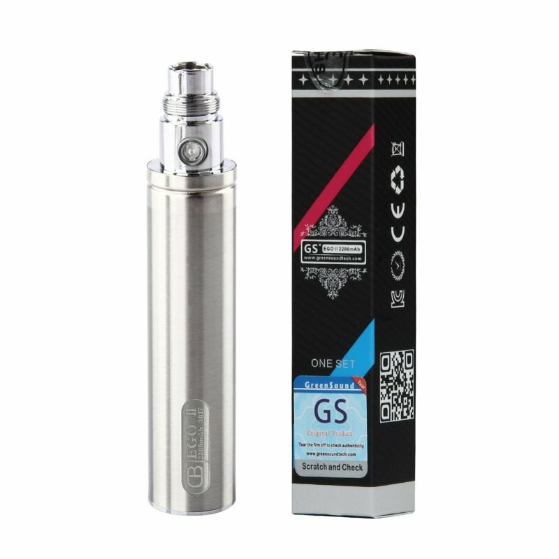 Dual pack mega kit with GS eGo 2200mAh or 3200mAh batteries in Silver, including atomizer and USB charger for extended vaping performance.