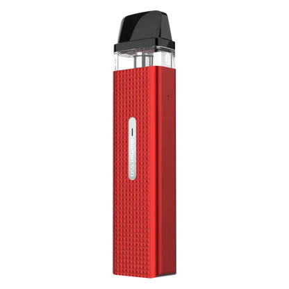Vaporesso XROS Mini Vape Pod Kit in Cherry Red – compact and stylish pod system with a sleek black finish, 1000mAh battery, fixed airflow for consistent MTL draws, and SSS leak-resistant technology for mess-free vaping.