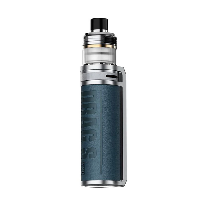 VooPoo Drag S Pro Pod Vape Kit in Garda Blue – high-performance vape device with a bold leather finish, advanced GENE.FAN 3.0 chipset, and adjustable airflow control.