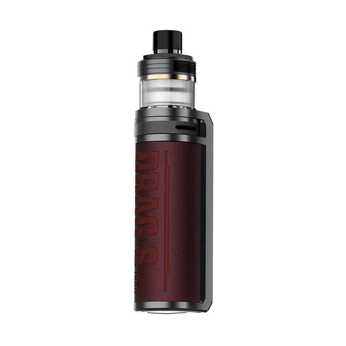 VooPoo Drag S Pro Pod Vape Kit in Mystic Red – high-performance vape device with a bold leather finish, advanced GENE.FAN 3.0 chipset, and adjustable airflow control.