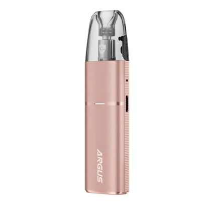 Voopoo Argus G3 Mini Pod Kit in Rose Gold – compact 1350mAh pod system with 2ml refillable pods, 5–30W output, and built-in coil options for MTL and RDL vaping.