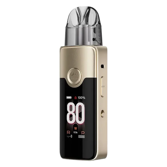 Voopoo Vinci E80 Pod Kit in Gold – sleek pod vape device with adjustable wattage, refillable pods, and long-lasting battery.